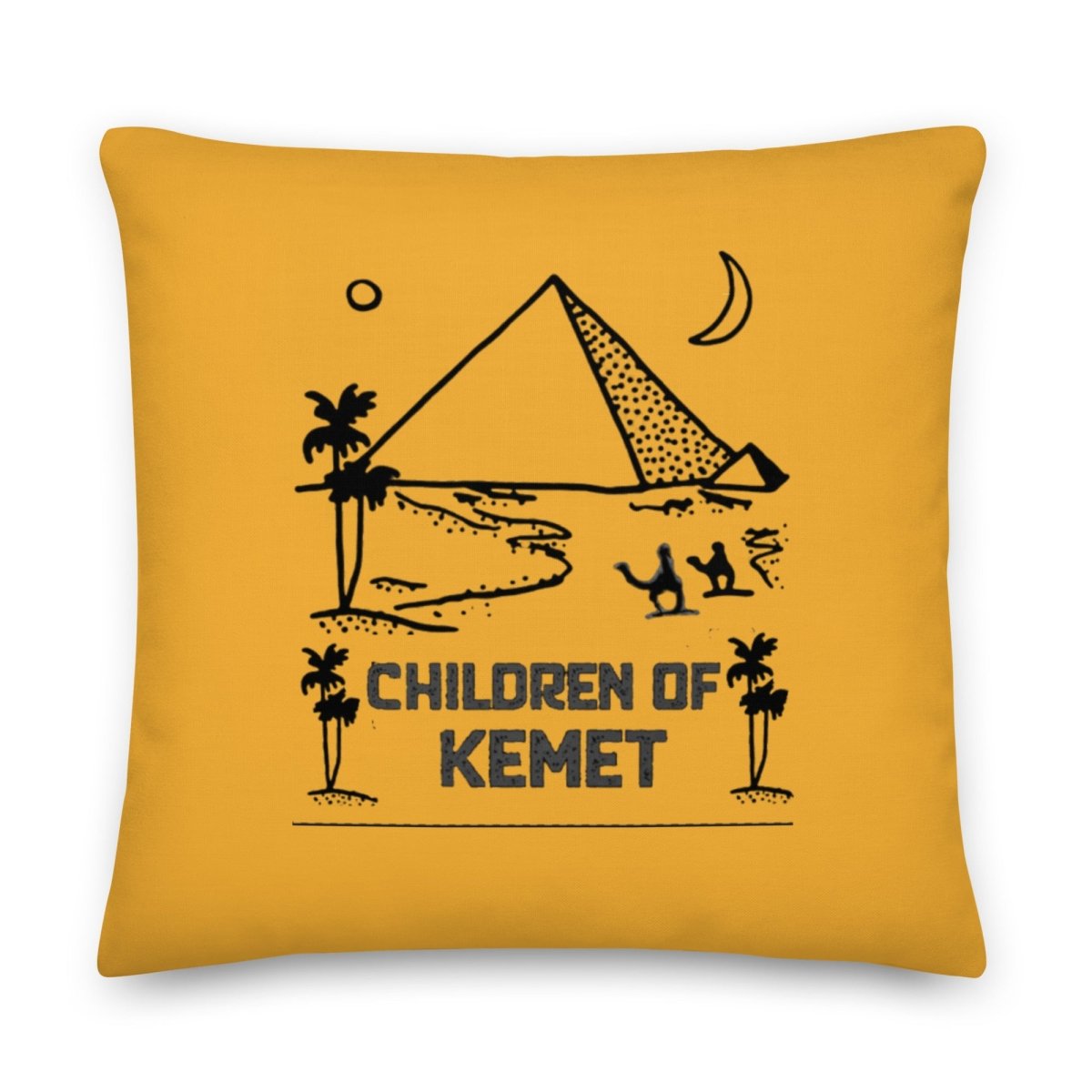 Children Of Kemet Premium Pillow (Yellow/Black) - Chinchilla Choons
